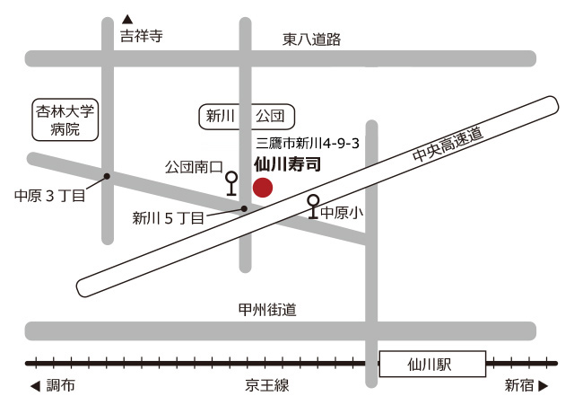 仙川寿司周辺地図